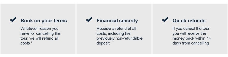 book on your own terms, financial security, quick refunds - 2