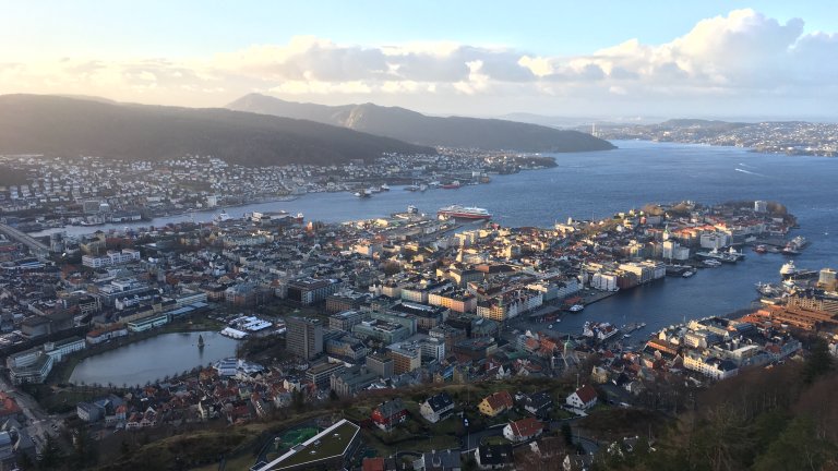 View over Bergen from above