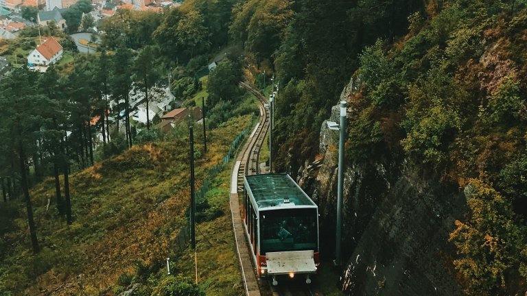 Funicular up to the top of Mt Floyen
